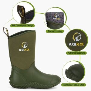Kalkal Green Neoprene Boots